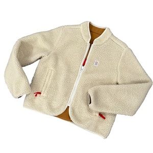 TOPO DESIGNS HIGH ALPINE JACKET SHERPA FLEECE COAT TEDDY JACKET REVERSIBLE